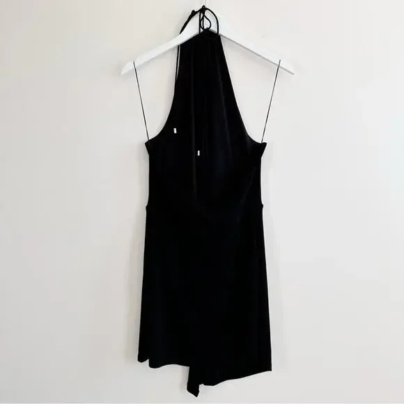 Significant Other Black Halter Dress Low Back Deep V New Year’s  Size 8 - Picture 6 of 9